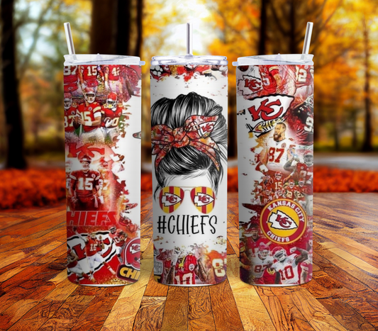 #1 Chiefs Messy Bun Tumbler